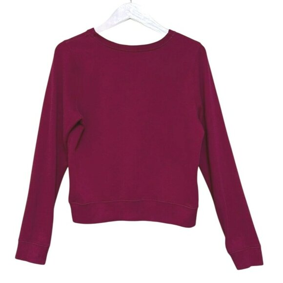 Abercrombie & Fitch Maroon Red Graphic Sweatshirt Ninety Two Womens Size M FLAWS - Picture 2 of 15